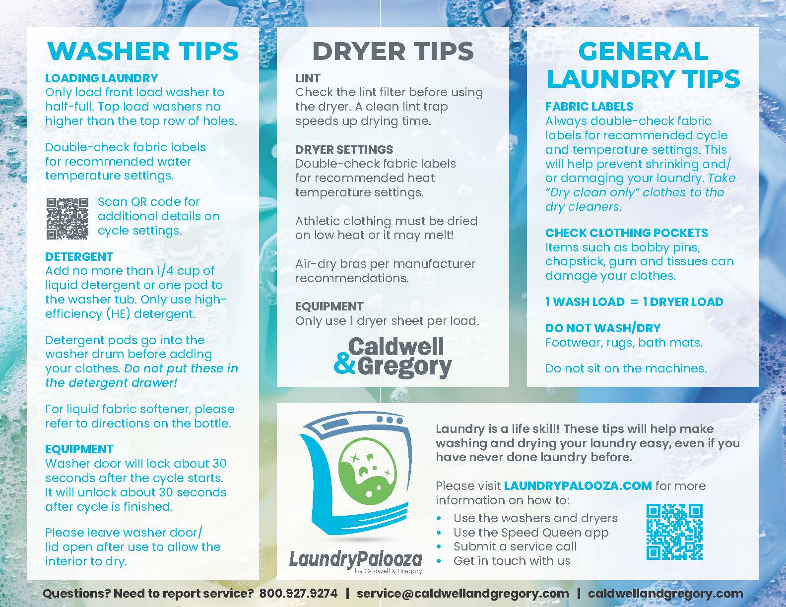 Washer and Dryer Tips